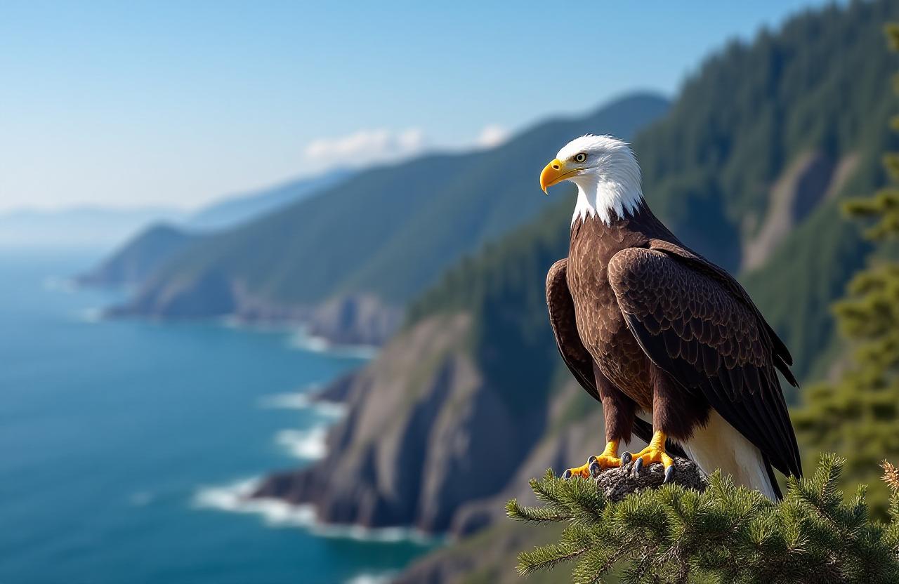 Bald eagle watching on Vancouver Island coastal tour